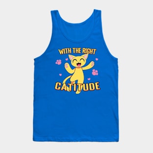 Cartoon Cat - With the Right Catitude Tank Top